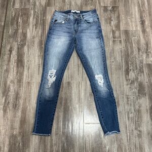 Distressed Blue Skinny Jeans
